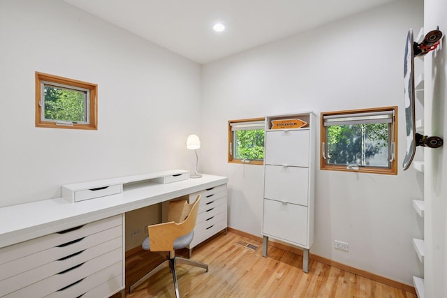 303 77th St, Chanhassen, MN 55317 - office featuring baseboards, light wood-type flooring, and recessed lighting