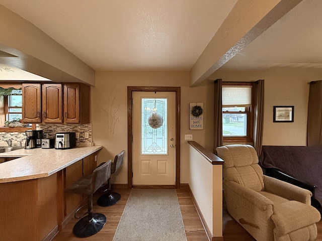 288 Locust St, Dawson, MN 56232 - entrance foyer with healthy amount of natural light, light wood-type flooring, and baseboards