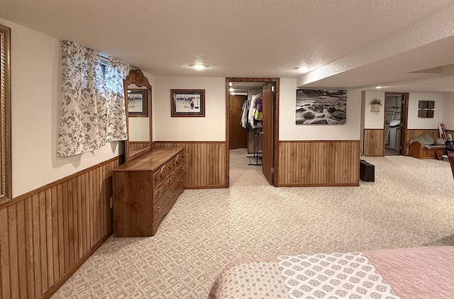 288 Locust St, Dawson, MN 56232 - bar area with a wainscoted wall, a textured ceiling, and wood walls