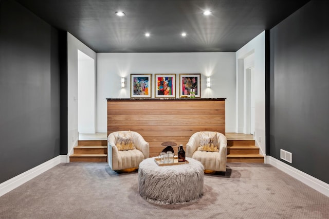 2475 Dunwoody Ave, Orono, MN 55391 - living area featuring carpet flooring, recessed lighting, and baseboards