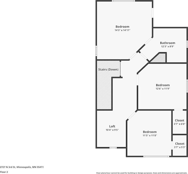 2727 3rd St, Minneapolis, MN 55411 - view of property floor plan