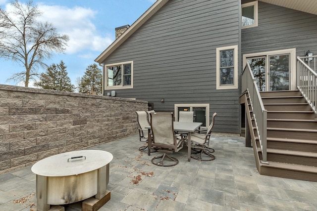 10267 Ferry Point Pl NW, Watab Twp, MN 56367 - view of patio featuring stairs and outdoor dining area
