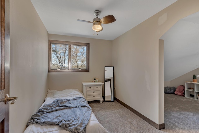 10267 Ferry Point Pl NW, Watab Twp, MN 56367 - bedroom featuring carpet, a ceiling fan, and baseboards