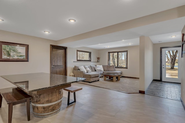 10267 Ferry Point Pl NW, Watab Twp, MN 56367 - dining space with baseboards and recessed lighting