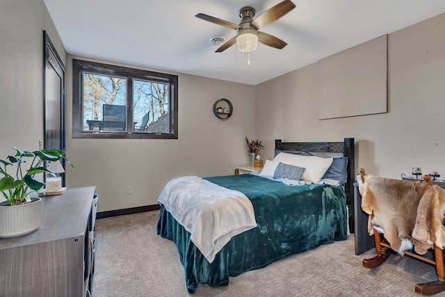 10267 Ferry Point Pl NW, Watab Twp, MN 56367 - carpeted bedroom featuring a ceiling fan and baseboards