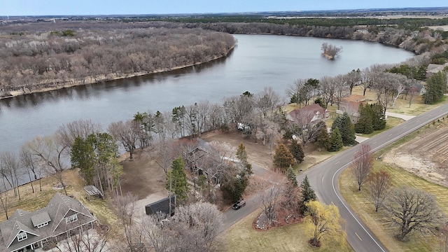 10267 Ferry Point Pl NW, Watab Twp, MN 56367 - aerial view of property and surrounding area with a nearby body of water and a forest