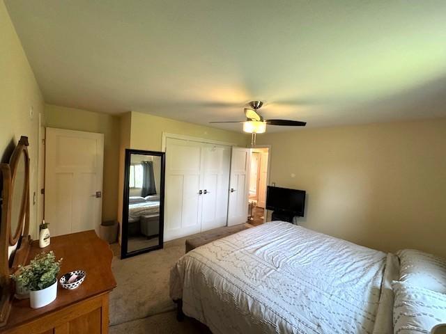 208 Mason Ave, Verndale, MN 56481 - carpeted bedroom featuring a closet and ceiling fan