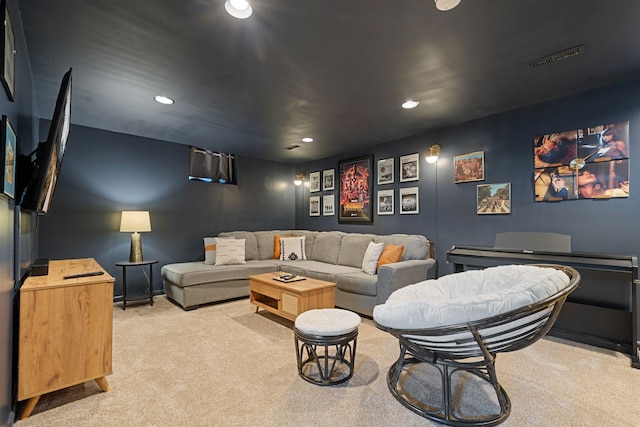 3646 Buchanan St NE, Minneapolis, MN 55418 - living room featuring light carpet and recessed lighting