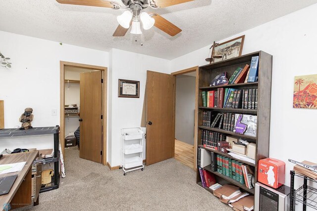 1727 33rd St S, Moorhead, MN 56560 - carpeted office with a ceiling fan and a textured ceiling