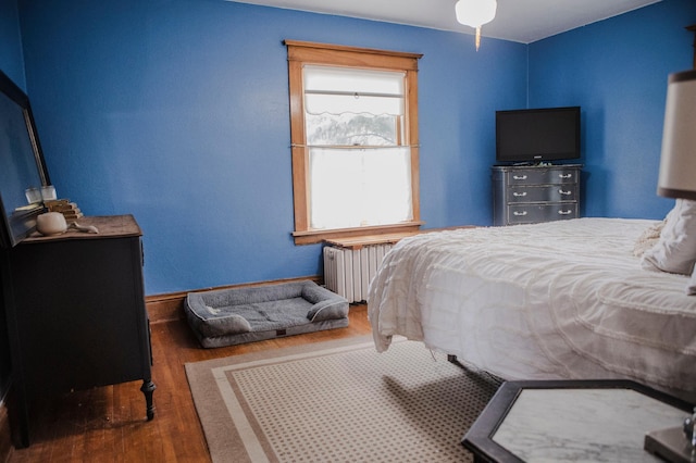 210 6th St, Morris, MN 56267 - bedroom featuring radiator heating unit and wood finished floors