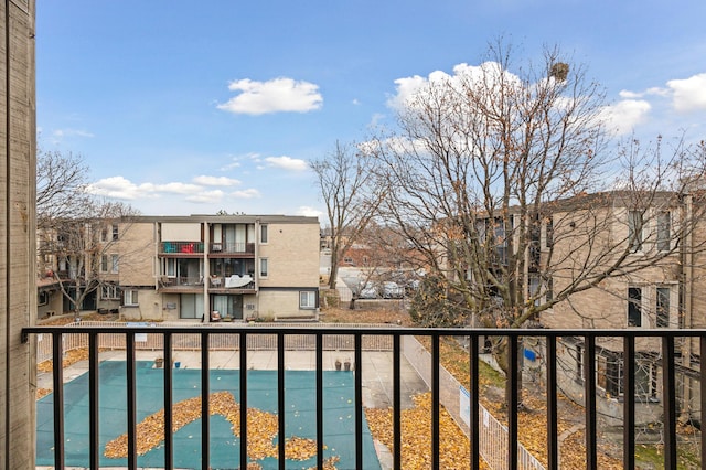 4029 14th Ave S Unit 14G, Minneapolis, MN 55407 - balcony featuring view of pool area and a residential view