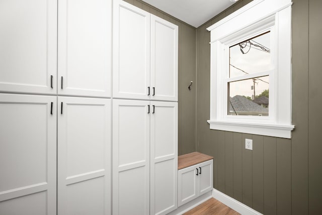 1836 Marshall Ave, Saint Paul, MN 55104 - mudroom featuring baseboards and light wood finished floors