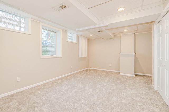 2723 Innsbruck Dr, New Brighton, MN 55112 - below grade area featuring light colored carpet, recessed lighting, and baseboards
