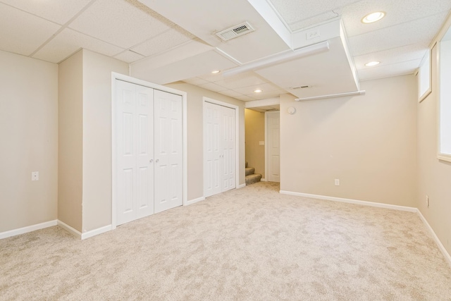 2723 Innsbruck Dr, New Brighton, MN 55112 - finished below grade area featuring carpet, recessed lighting, baseboards, and stairs