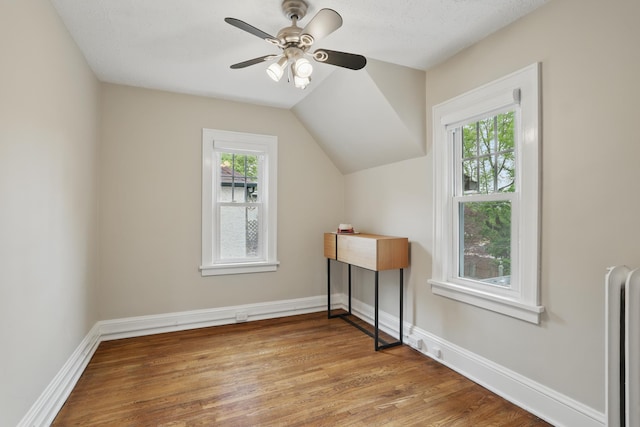4848 Ewing Ave S, Minneapolis, MN 55410 - bonus room with radiator, ceiling fan, wood finished floors, baseboards, and vaulted ceiling