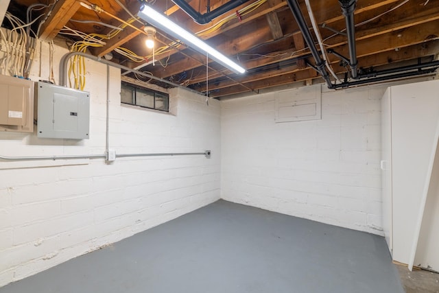4848 Ewing Ave S, Minneapolis, MN 55410 - unfinished basement with electric panel and concrete block wall