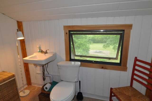 24892 277th Ave, Akeley Twp, MN 56467 - half bathroom with a decorative wall and wood walls