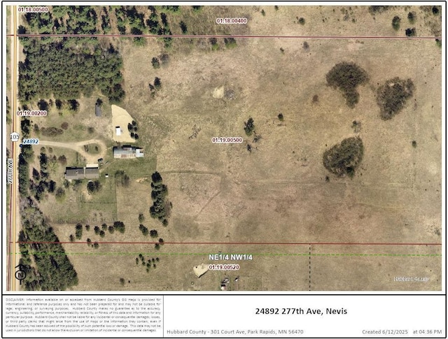 24892 277th Ave, Akeley Twp, MN 56467 - aerial overview of property's location featuring property parcel outlined