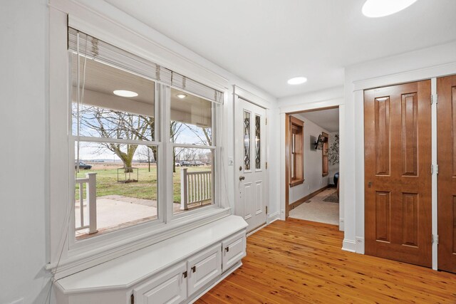 27151 Aberdeen Ave, New Prague, MN 56071 - foyer entrance featuring light wood finished floors, recessed lighting, and baseboards