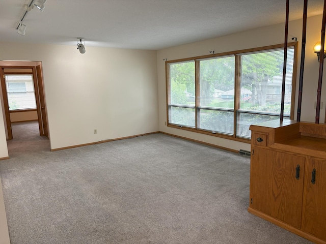 2220 23rd St NW, Rochester, MN 55901 - empty room with rail lighting, light colored carpet, plenty of natural light, and baseboards