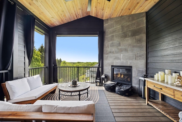 6297 Yuma Ln N, Maple Grove, MN 55311 - deck with an outdoor living space with a fireplace