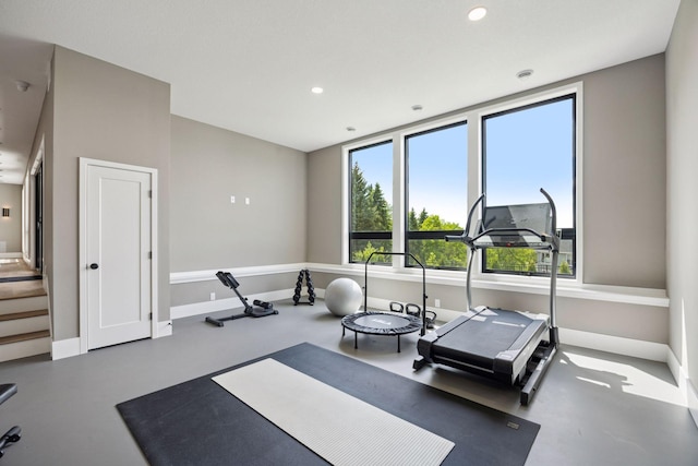 6297 Yuma Ln N, Maple Grove, MN 55311 - workout area with recessed lighting and baseboards