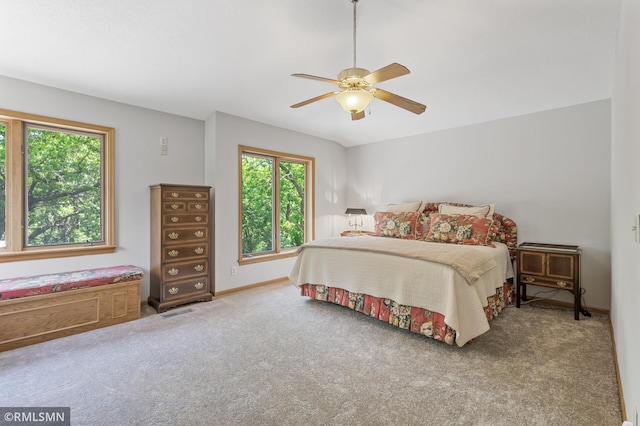 12143 Gantry Ln, Apple Valley, MN 55124 - carpeted bedroom featuring multiple windows, baseboards, and ceiling fan
