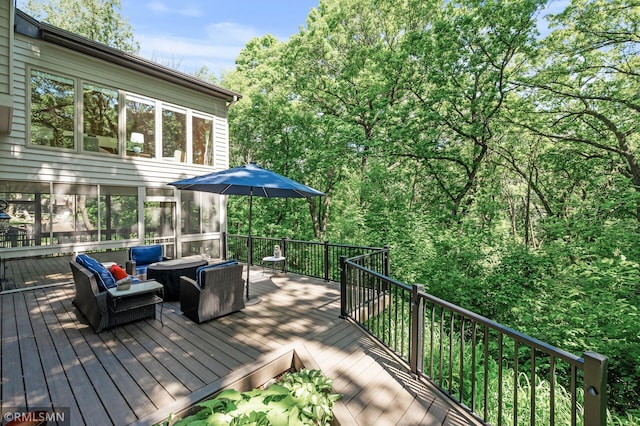 12143 Gantry Ln, Apple Valley, MN 55124 - wooden deck with outdoor lounge area