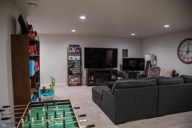 2700 14th St W, West Fargo, ND 58078 - living room featuring carpet flooring and recessed lighting