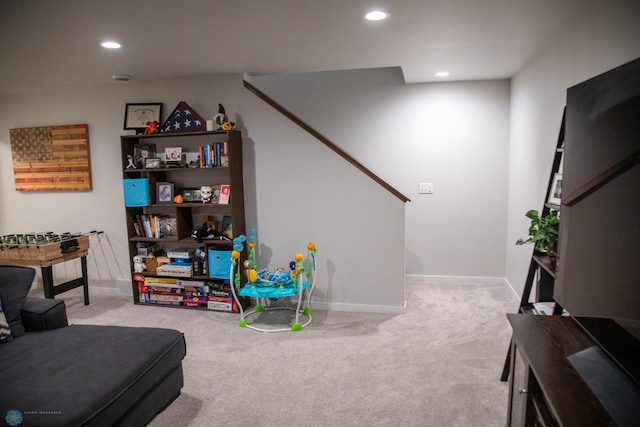 2700 14th St W, West Fargo, ND 58078 - recreation room with carpet flooring, recessed lighting, and baseboards