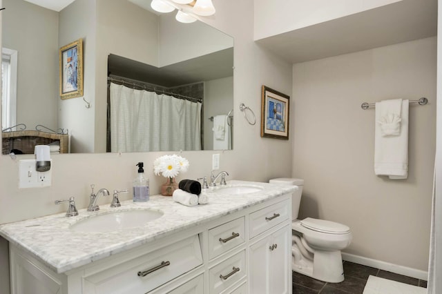 159 Western Ave S, Saint Paul, MN 55102 - bathroom with double vanity and a shower with shower curtain