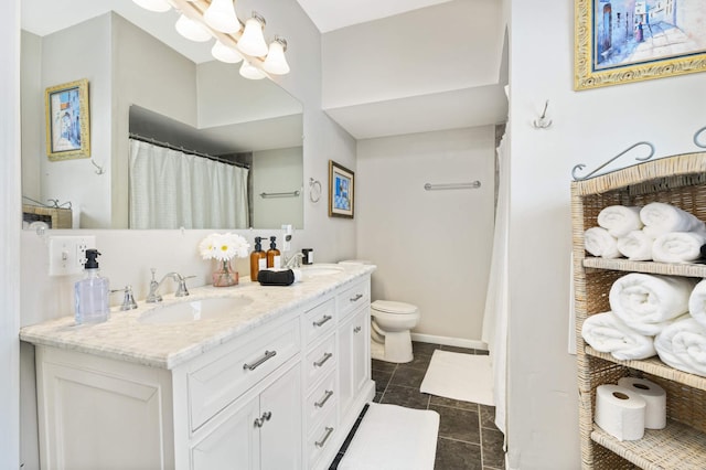 159 Western Ave S, Saint Paul, MN 55102 - full bathroom featuring double vanity, tile patterned flooring, and a shower with shower curtain