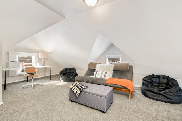 159 Western Ave S, Saint Paul, MN 55102 - sitting room with carpet flooring and lofted ceiling