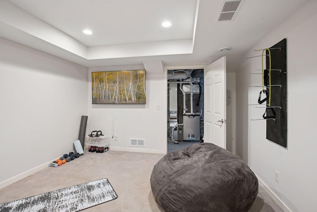 3715 Huntingdon Dr, Minnetonka, MN 55305 - interior space featuring baseboards, carpet, heating unit, and recessed lighting