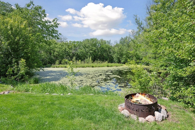 3715 Huntingdon Dr, Minnetonka, MN 55305 - view of yard with an outdoor fire pit