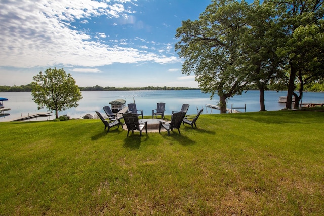 27668 Crappie Trl, Sverdrup Twp, MN 56586 - view of grassy yard with a water view
