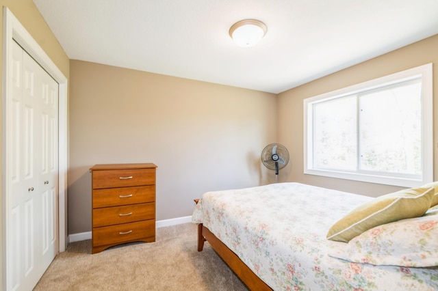 13284 288th Ave NW, Zimmerman, MN 55398 - bedroom featuring a closet, light carpet, and baseboards