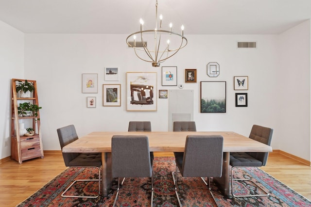215 10th Ave S Unit 606, Minneapolis, MN 55415 - dining room with light wood-style flooring and a chandelier