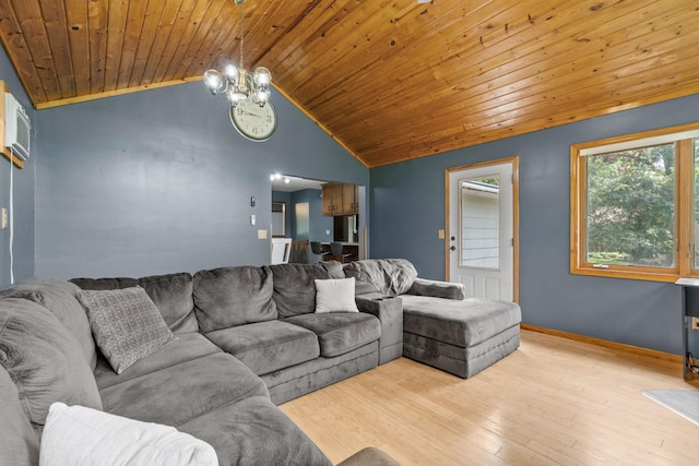16724 Kenyon Cir NE, Ham Lake, MN 55304 - living room with wooden ceiling, lofted ceiling, and wood finished floors