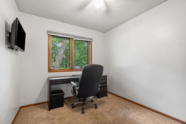 16724 Kenyon Cir NE, Ham Lake, MN 55304 - carpeted office space featuring a textured ceiling and ceiling fan
