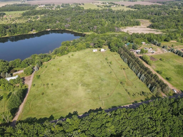 24810 96th St NW, Zimmerman, MN 55398 - aerial overview of property's location featuring a nearby body of water and a heavily wooded area