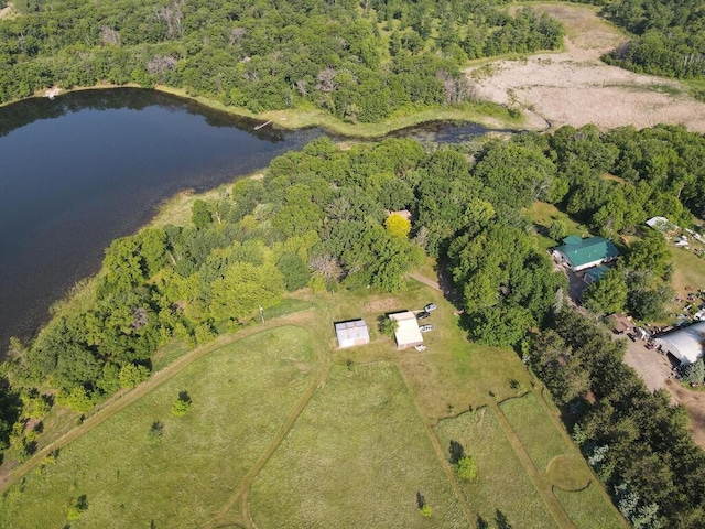 24810 96th St NW, Zimmerman, MN 55398 - aerial view of property and surrounding area featuring a nearby body of water and a forest