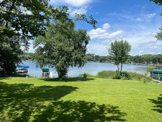 27862 Hidden Cove Rd, Collegeville, MN 56320 - view of green lawn featuring a water view