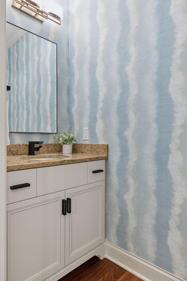 935 Lake St E Unit 211, Wayzata, MN 55391 - bathroom with vanity and wood finished floors