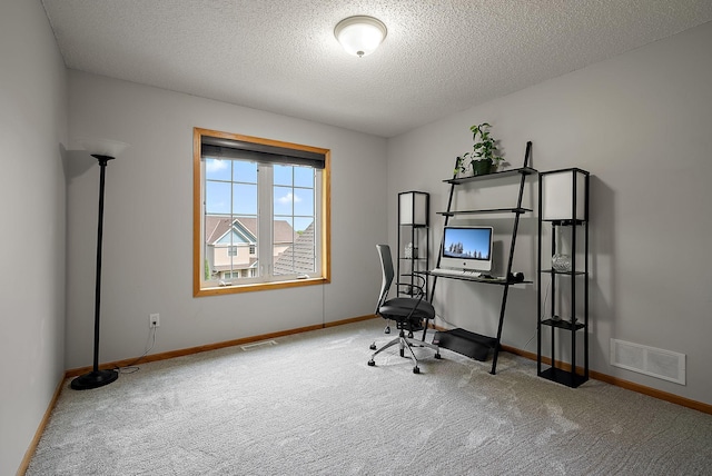 3321 Willie Dr, Burnsville, MN 55337 - carpeted home office featuring baseboards and a textured ceiling