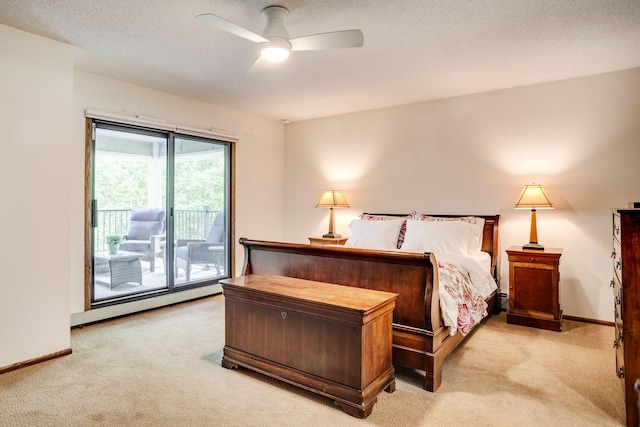 3020 Saint Albans Mill Rd Unit 309, Minnetonka, MN 55305 - bedroom featuring light colored carpet, access to outside, baseboards, and a textured ceiling
