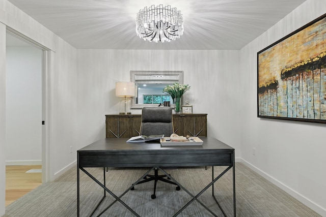 2324 Rivendell Ln, Minnetonka, MN 55305 - office with a chandelier and baseboards