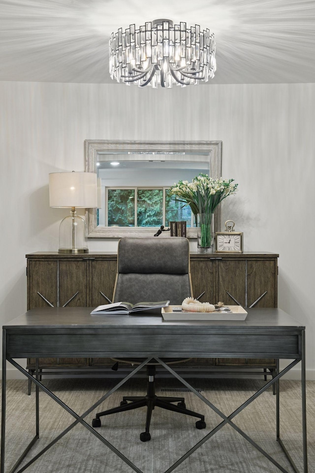 2324 Rivendell Ln, Minnetonka, MN 55305 - office with a chandelier and baseboards