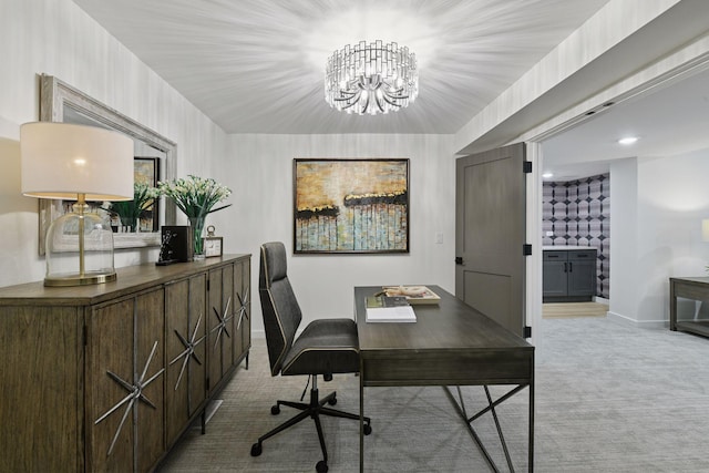 2324 Rivendell Ln, Minnetonka, MN 55305 - office space featuring carpet and a chandelier