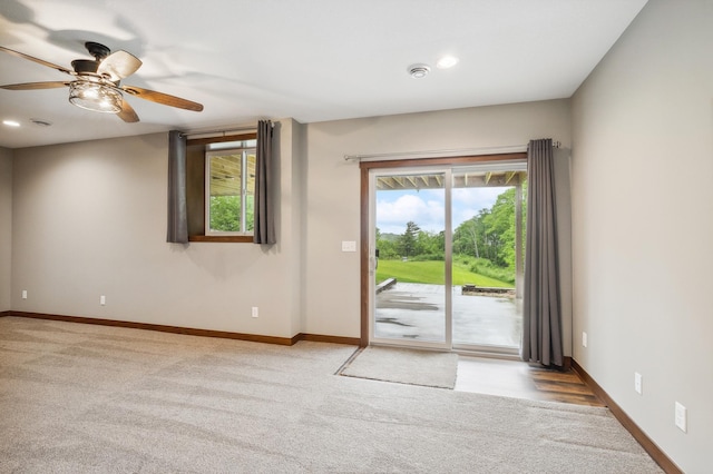 26884 709th St, Lake City, MN 55041 - spare room with carpet flooring, healthy amount of natural light, ceiling fan, and recessed lighting